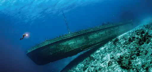 [BK-XXL-411006] BK-XXL-Planet Ozean-Postkarte »Wrack vor den Bahamas«